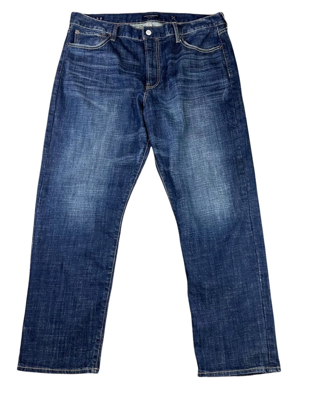 Lucky Brand 329 Classic Straight Men’s Dark Blue Denim Jeans Size 38 X 30